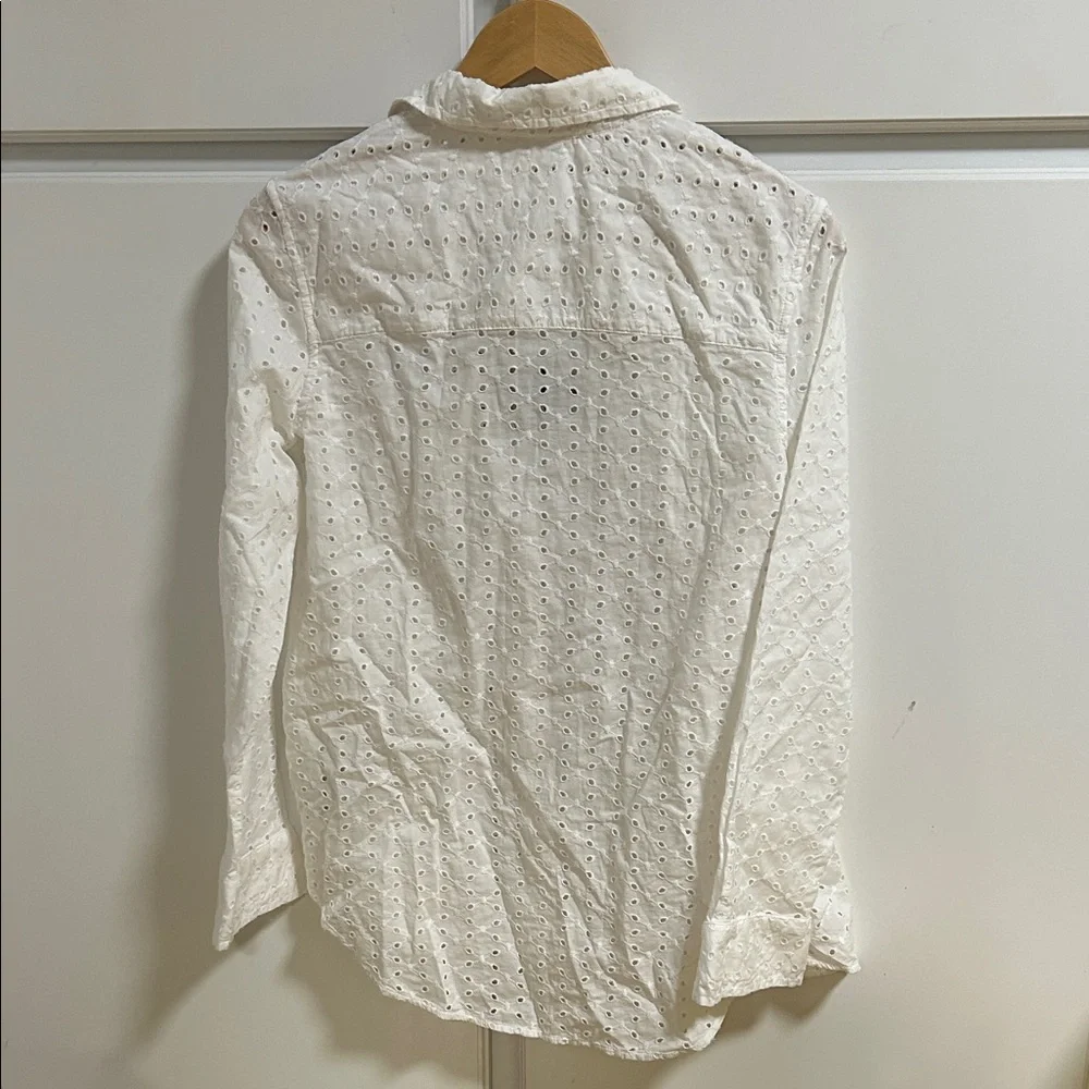 GAP White Eyelet Women's Swim Coverup Shirt XS